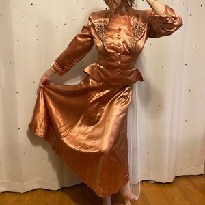 Vintage 40s satin bronze suit